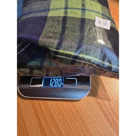 Chicos Design Womens sz 3 multicolored plaid linen button long sleeve side slits - Picture 7 of 9